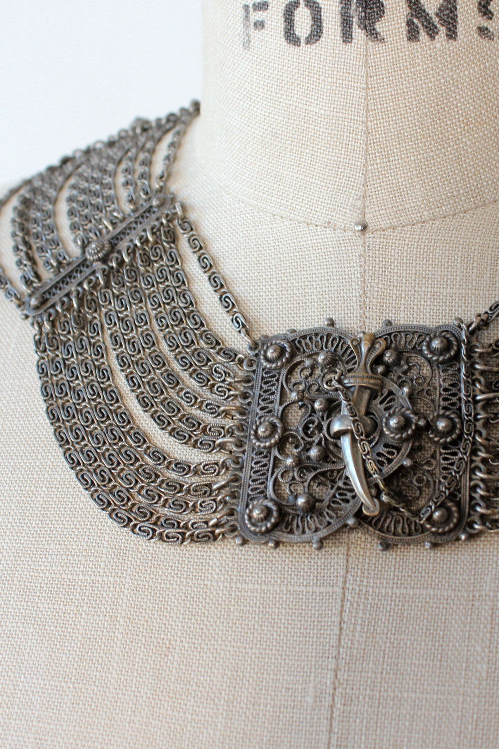 Indo-Craft Filigree Dagger Necklace