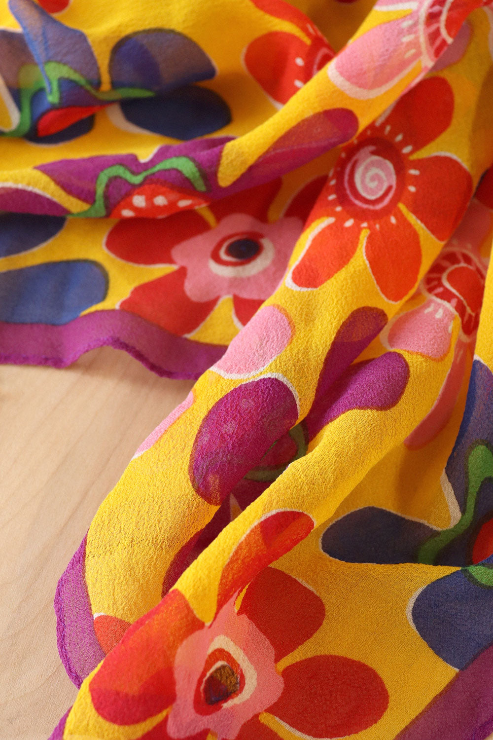 Starburst Silk Floral Scarf