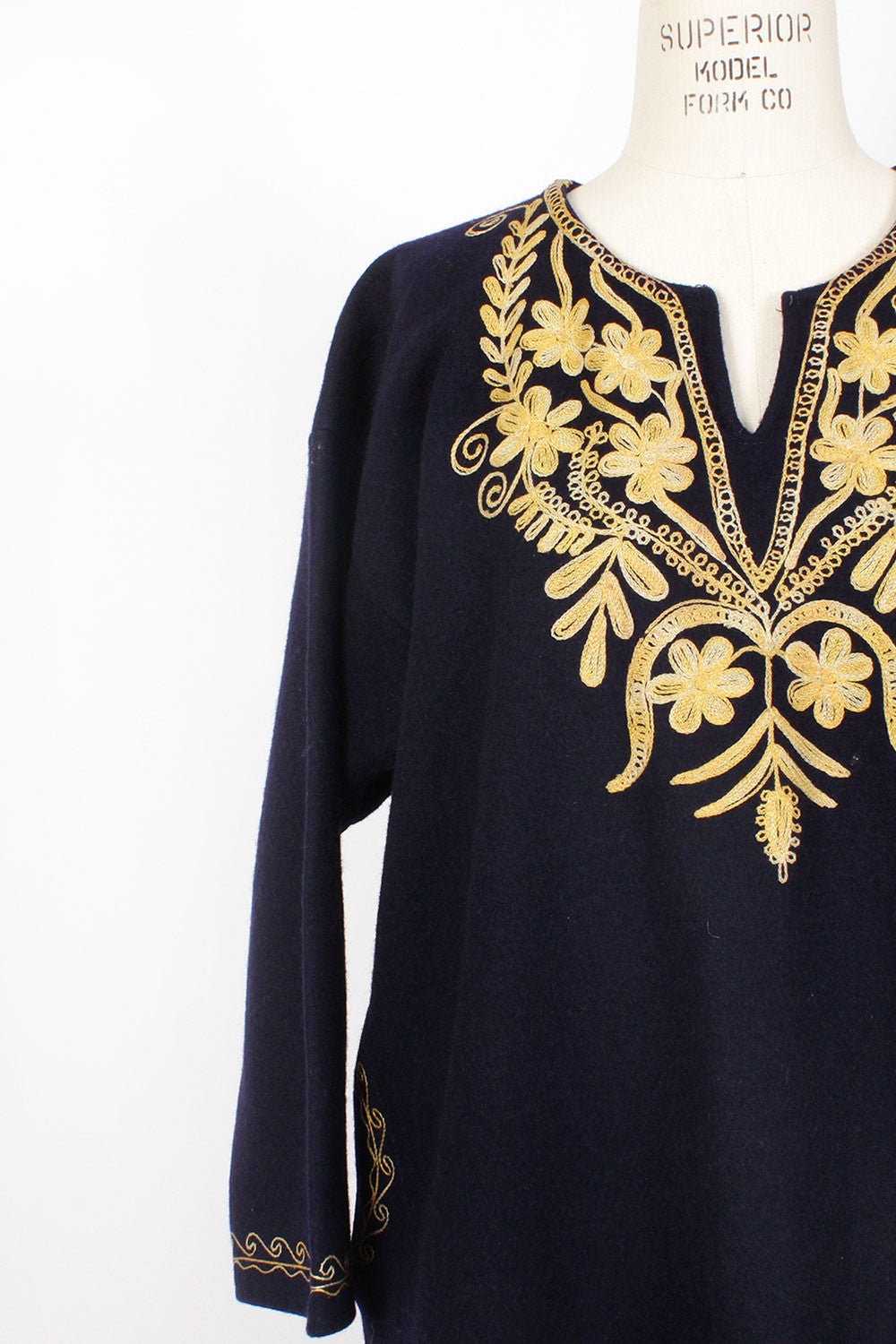 Wool Embroidered Tunic Dress