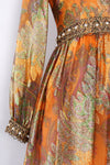 Oscar de la Renta 1960s Metallic Maxi Dress M