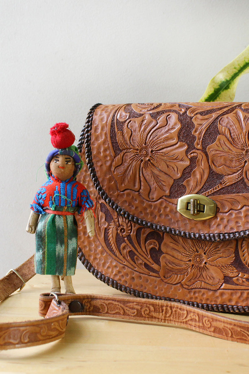 Vintage Tooled Leather Coin Purse