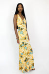 70s Trumpet Flower Halter Dress S/M