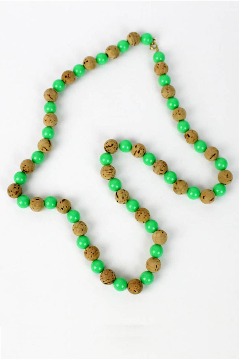 cork bead necklace