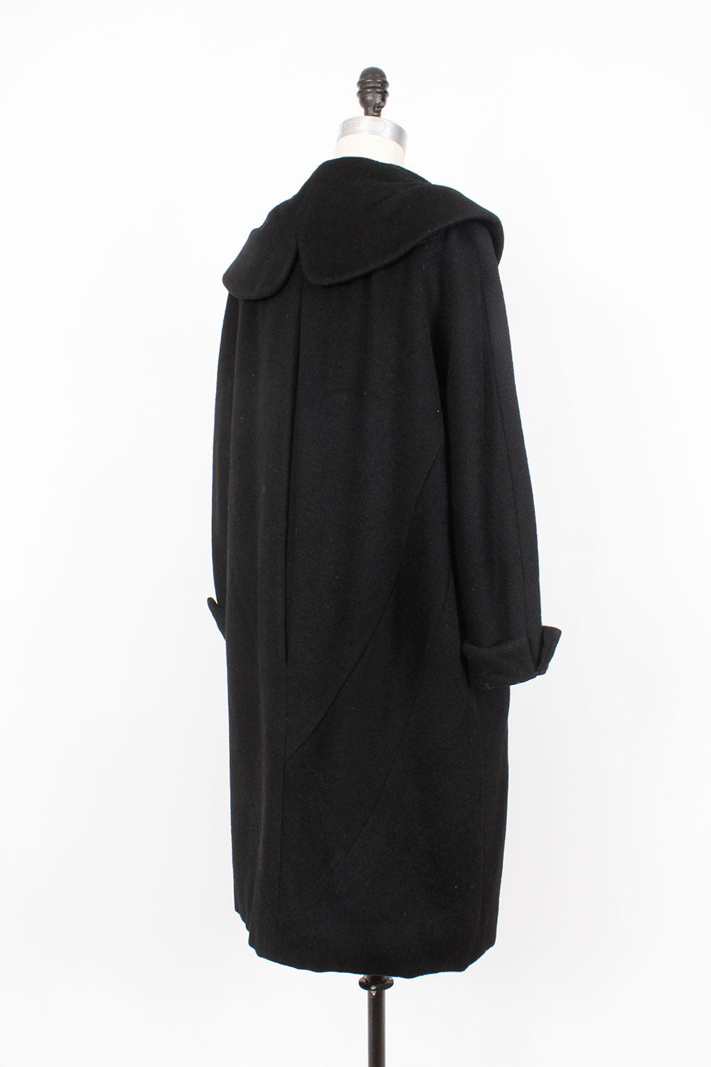 Soft Black Cocoon Coat S