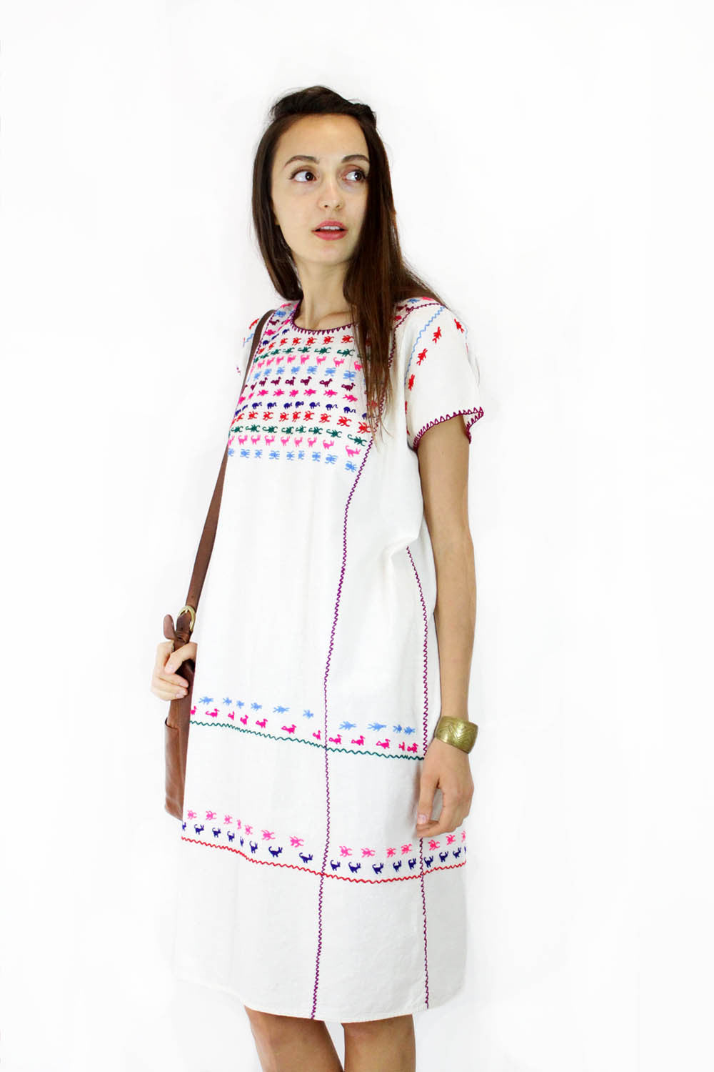 Animal Kingdom Embroidered Folk Dress