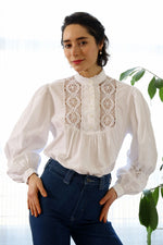 Cotton Lace Billowy Blouse S/M