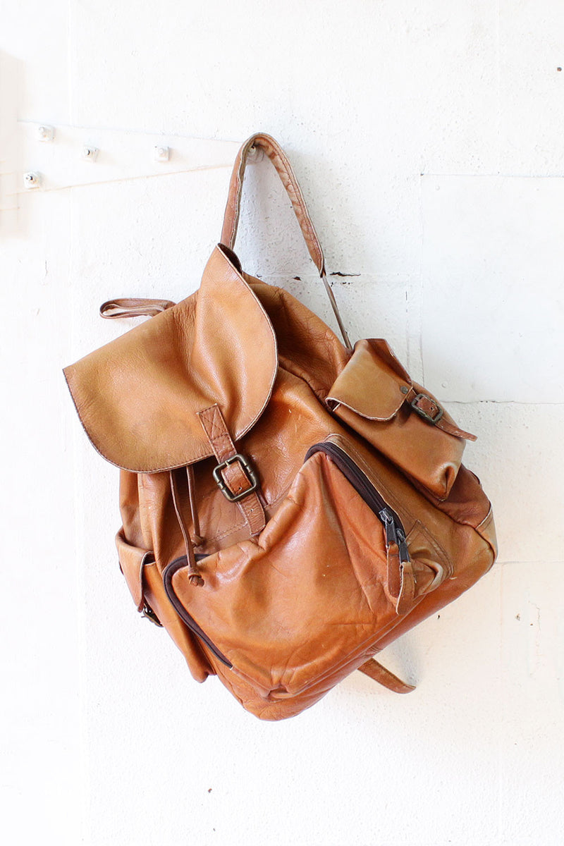 Large Chestnut Leather Backpack