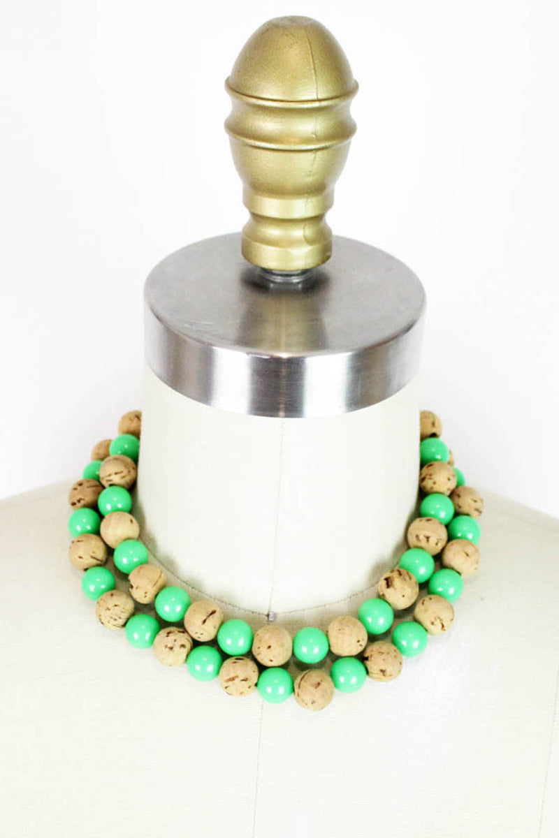 cork bead necklace