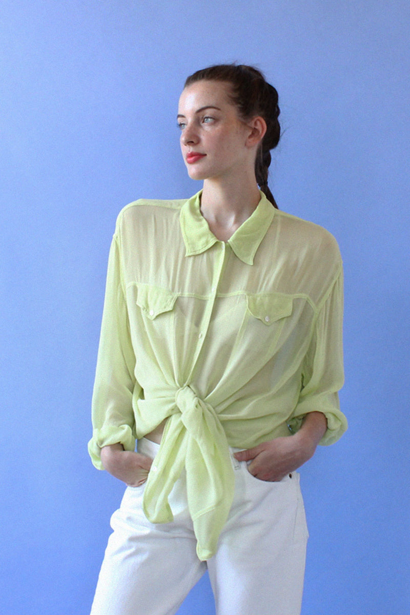 Lime Fizz Sheer Buttondown M-XL