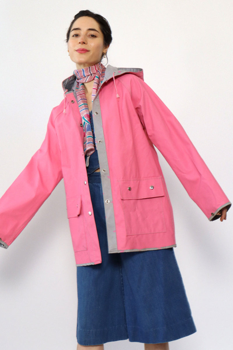 Hooded Pink Rain Jacket XS-M