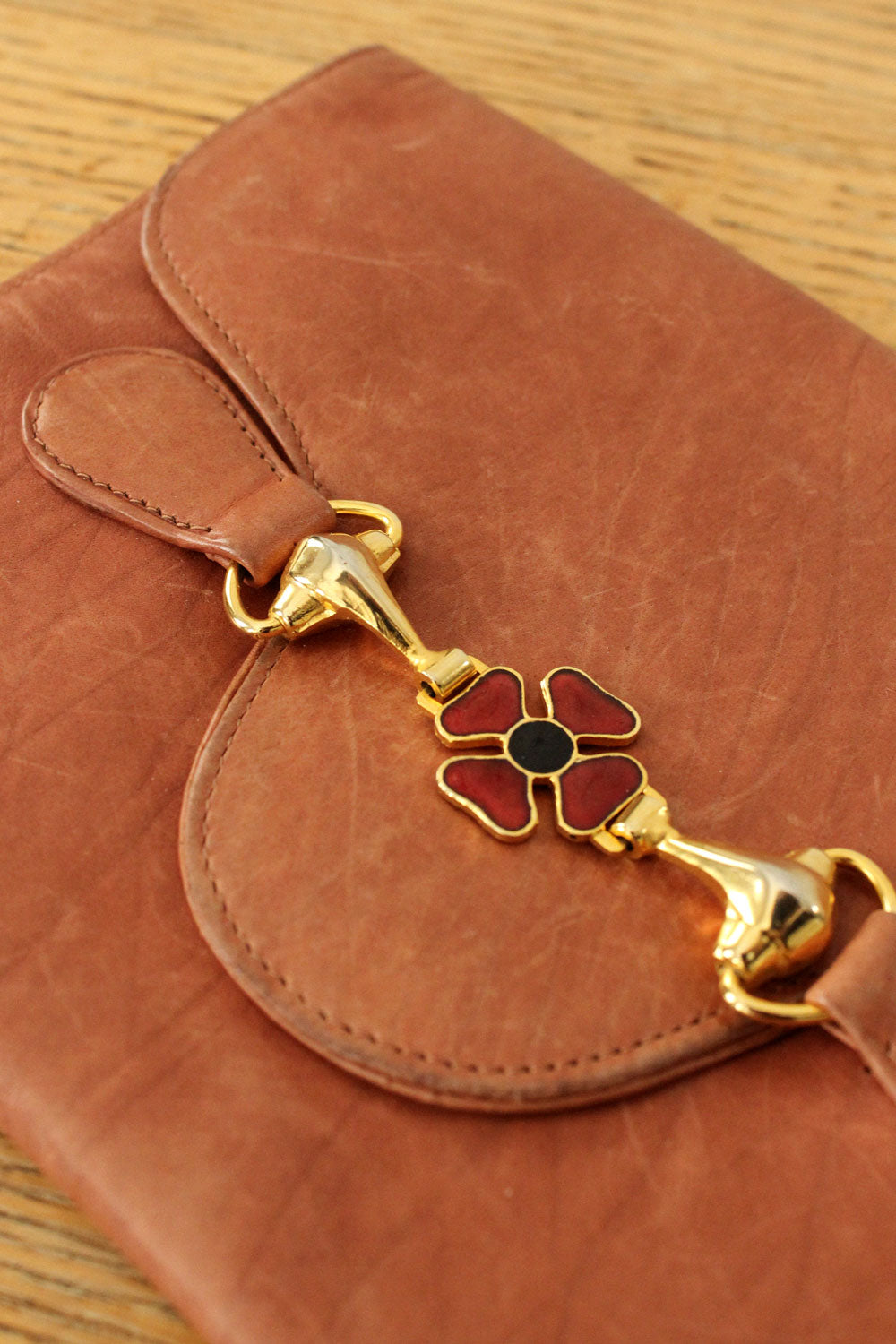 Florentine Leather Enamel Flower Wallet