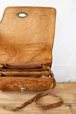 Elk Head Tooled Leather Satchel