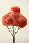 Coral Pom Pom Beret