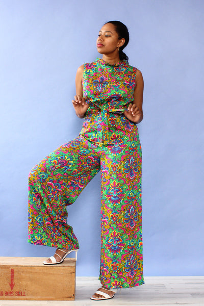 Beautiful psychedelic all over print extreme online wide leg jumpsuit