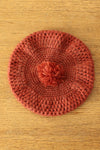 Coral Pom Pom Beret