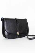 Black Leather Accordion Bag