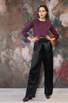 Mondi Black Satin Wide Leg Pants S