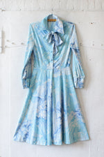 70s Lanvin Watercolor Dress M