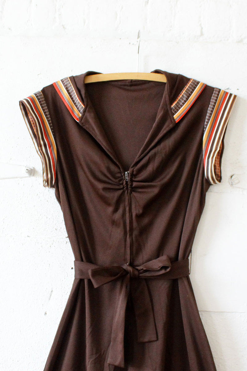 Hood Up 1970s Dress S/M