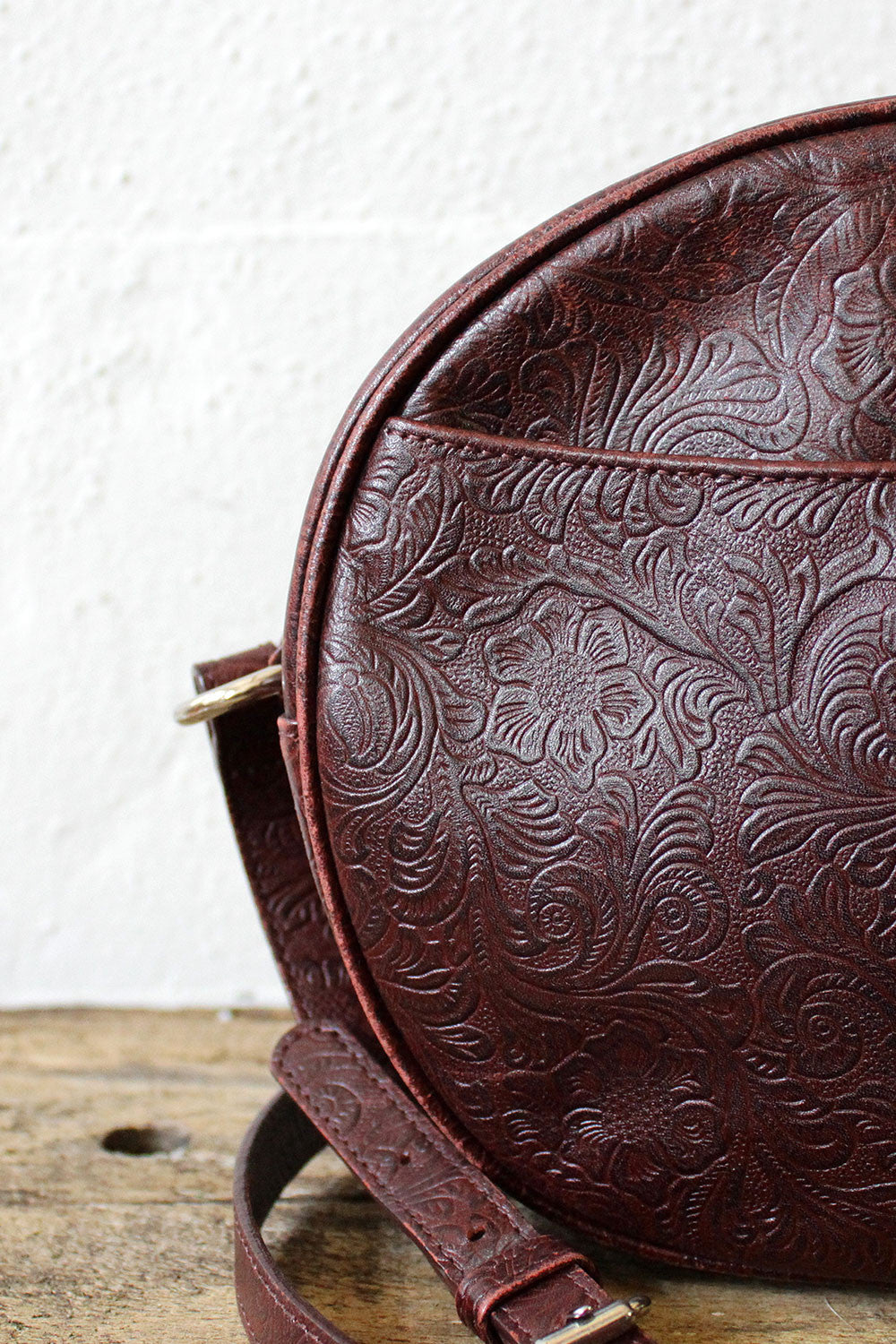 Paisley Tooled Leather Crossbody