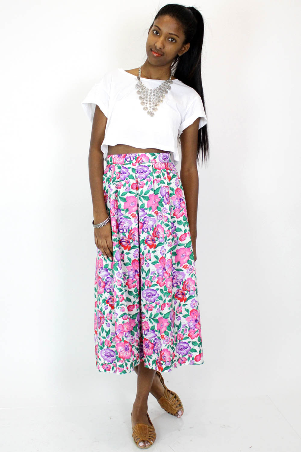 Sale / Blooming Midi Skirt S