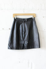 Black Leather Mini Skirt S