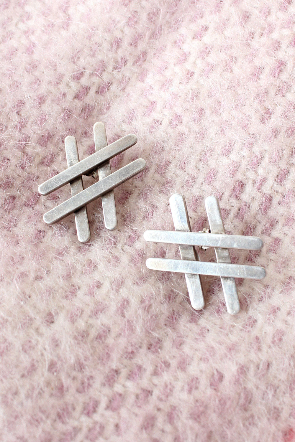 Sterling Crosshatch Earrings