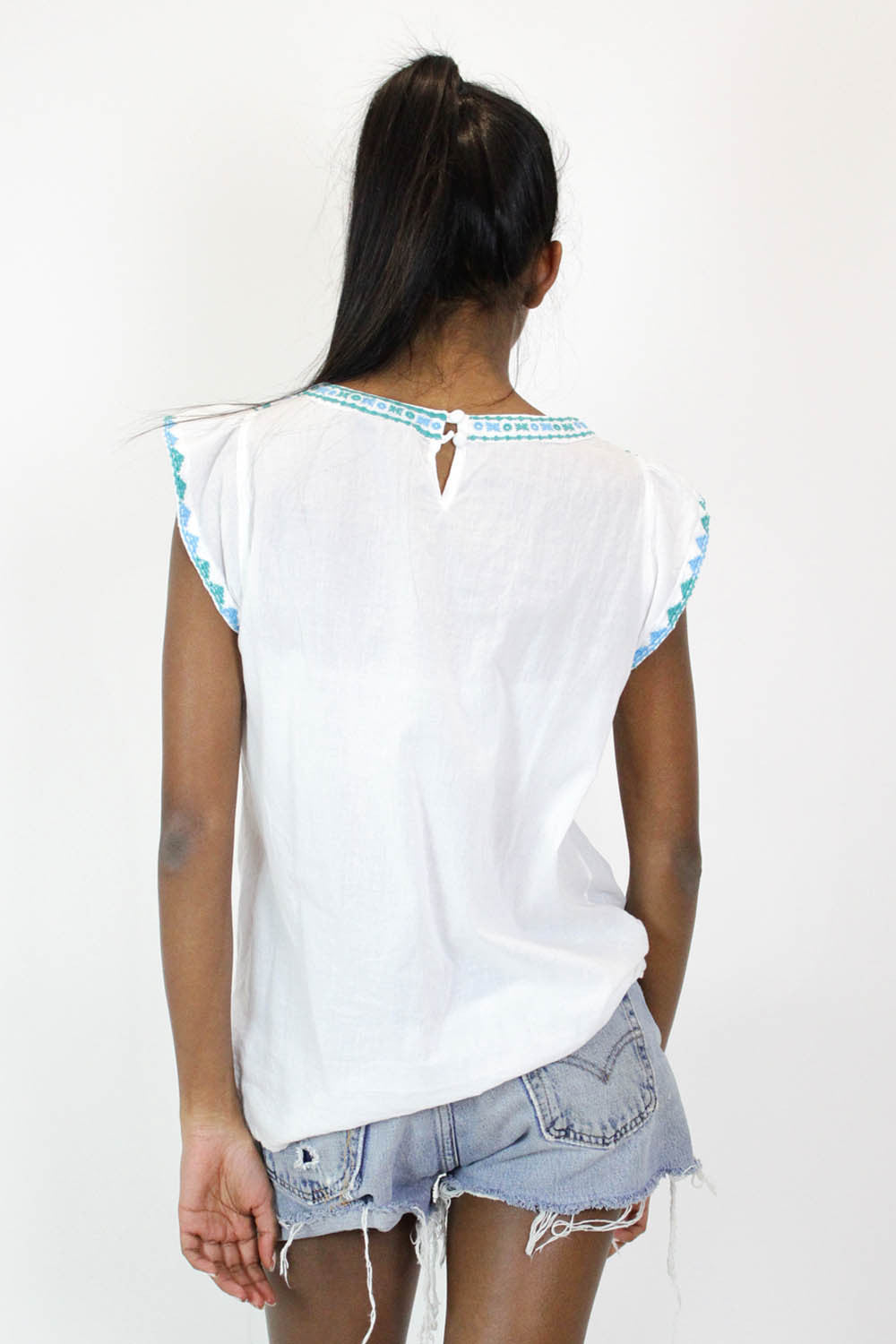 Cotton Cloud Embroidered Top M