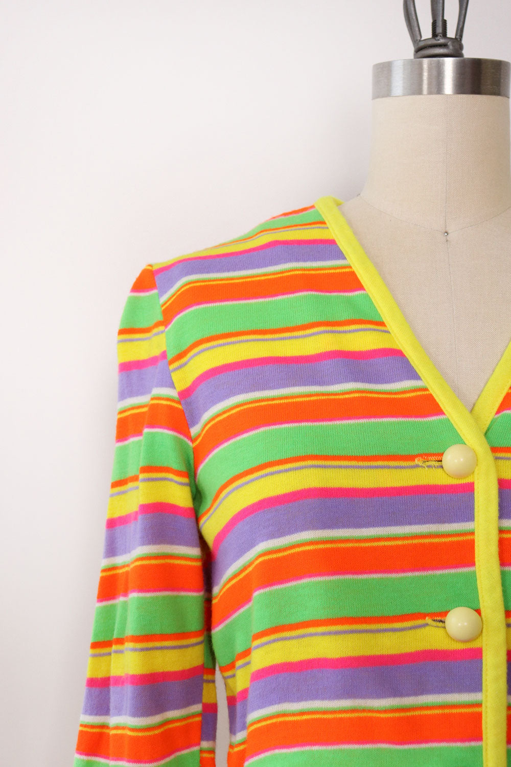 Neon Striped Crop Cardi S/M