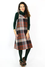 70s Plaid Tent Dress w/ Pockets