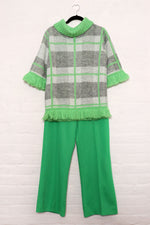 Joan Marie Neon Green Fringe Knit S