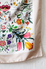 Gucci Blush Border Flora Silk Scarf