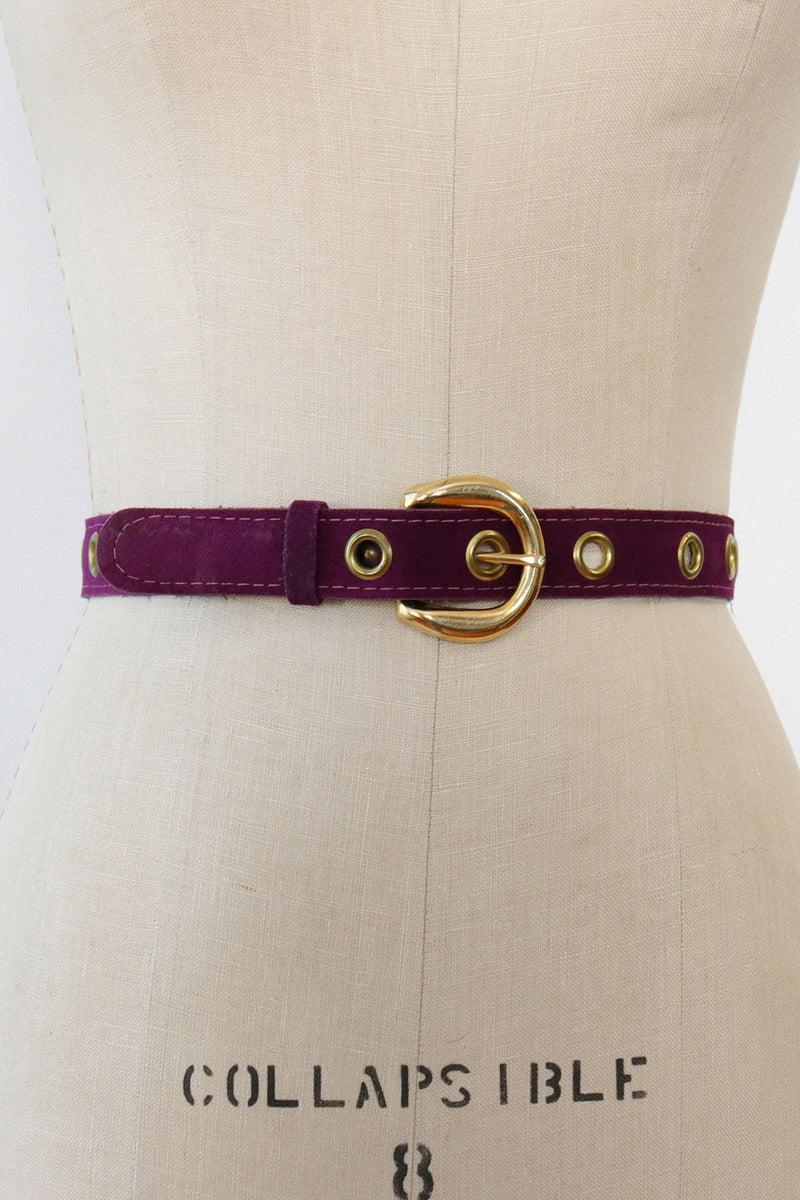 Violet Suede Grommet Belt XS-L