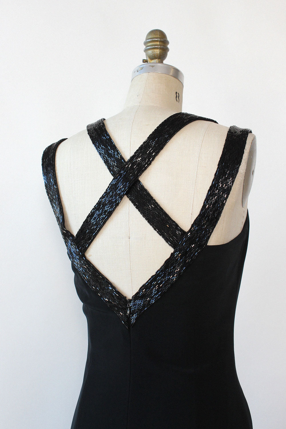 Beaded Cutout Strap LBD M