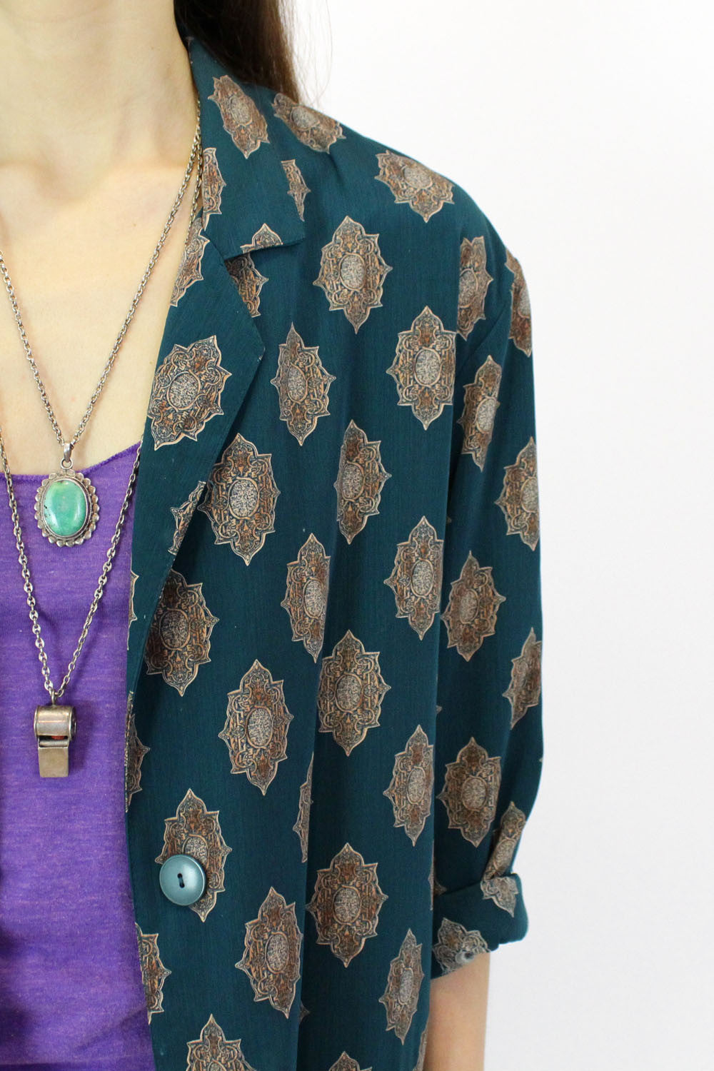 Maroc Teal Silky Jacket S/M