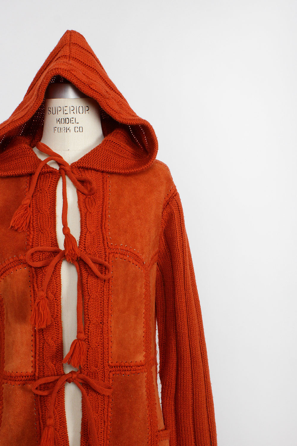 Rust Suede Hooded Jacket M