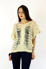 cream knit sweater