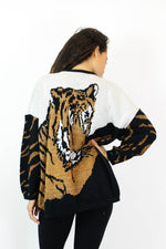 80s Lurking Tiger Slouchy Sweater