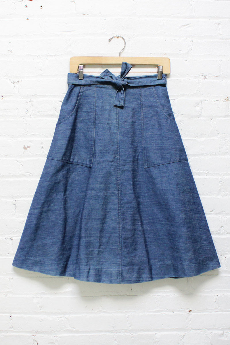 70s Denim Wrap Skirt