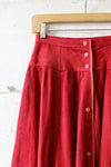 Ruby Red Suede Skirt XS