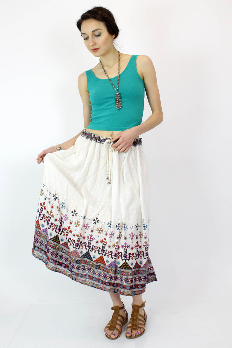 Symbology Print Gauze Skirt M