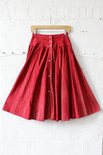 Ruby Red Suede Skirt XS