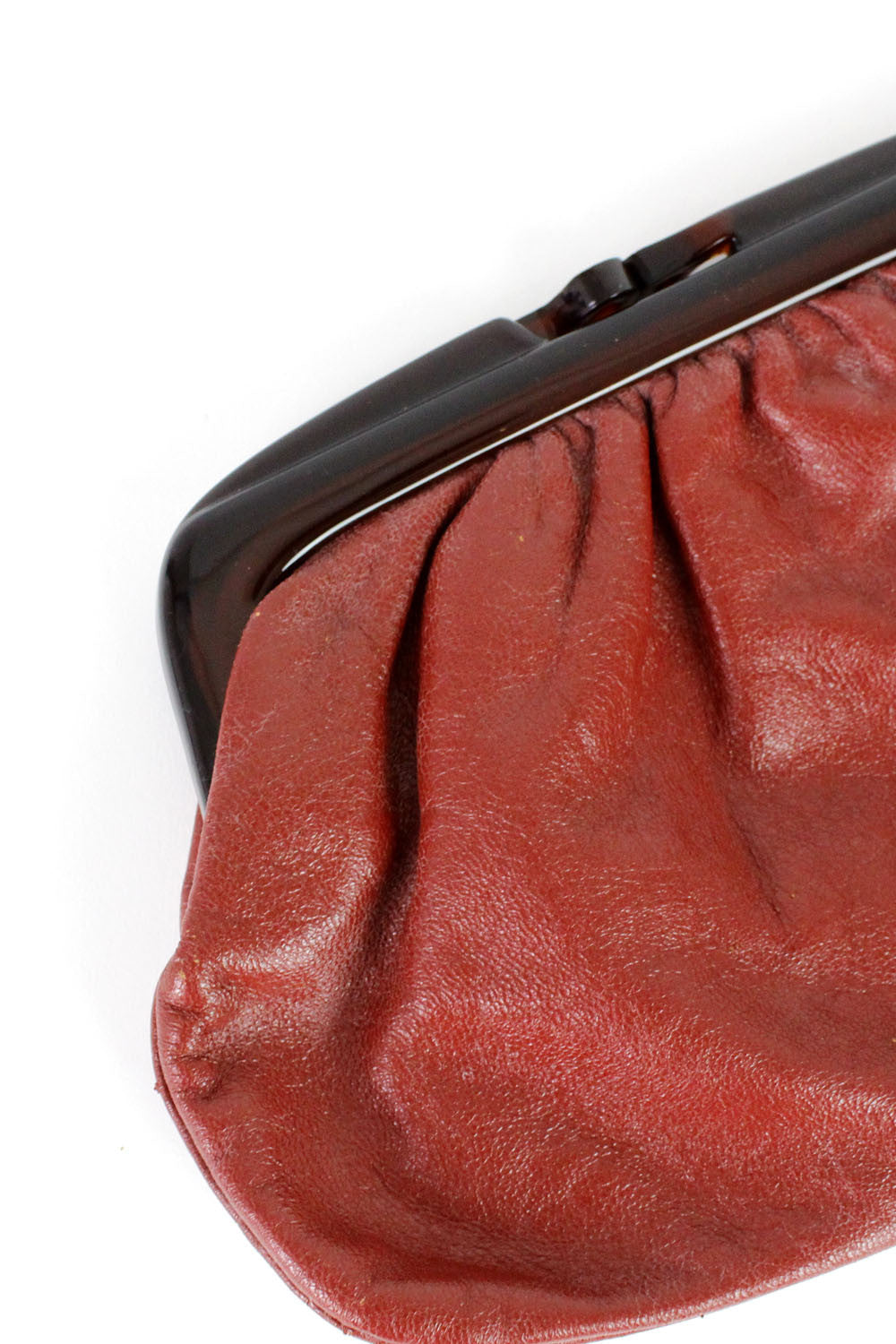 Burgundy Leather Clutch