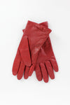 SALE... Cranberry Red Leather Gloves M