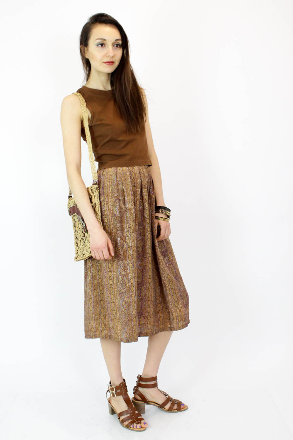 Chine Soft Paisley Skirt M