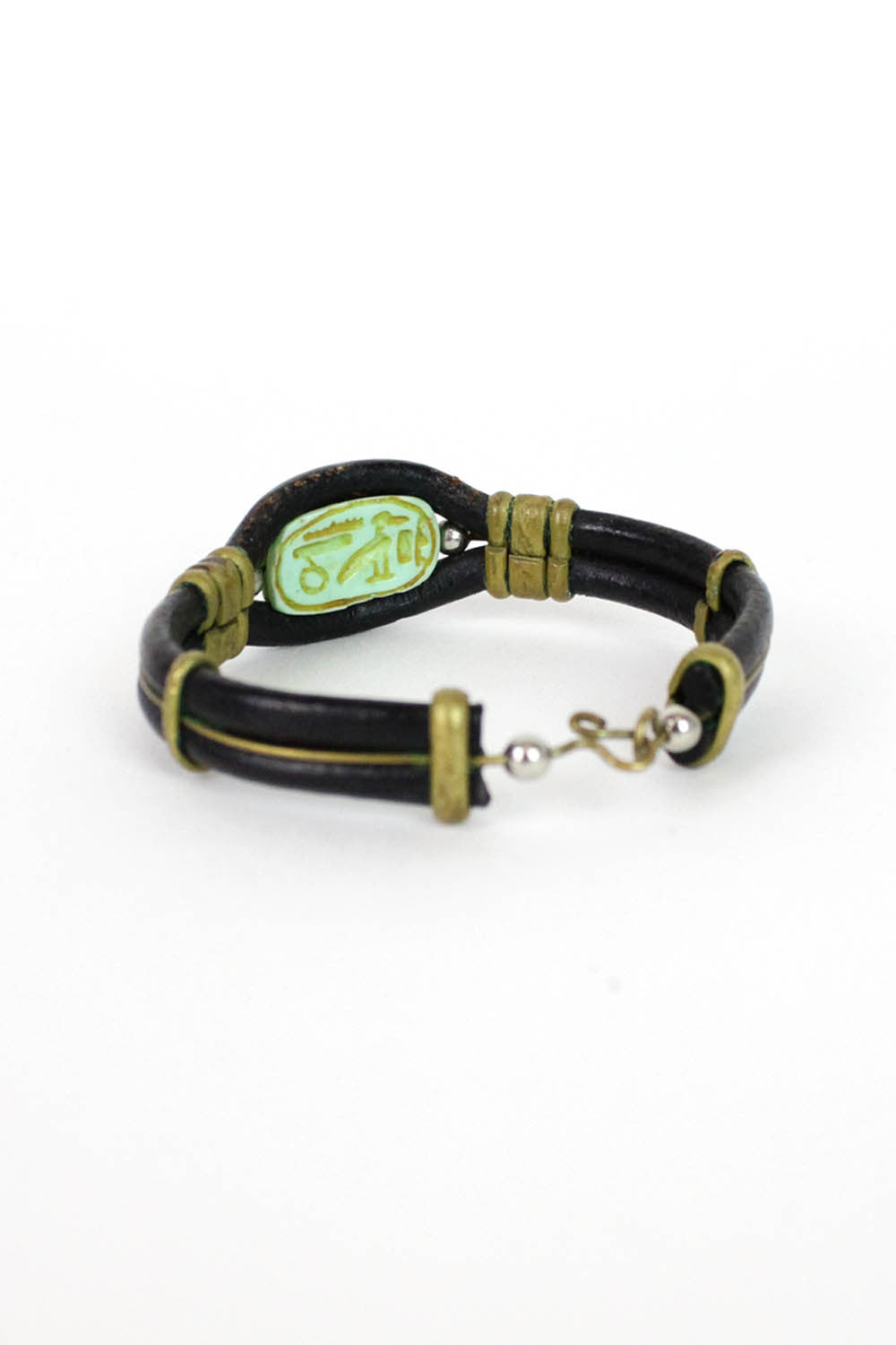 Scarab in Leather Bracelet