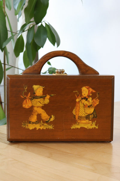 1960s Wooden Box Purse w Painted and Applied Flowers and Butterflies For  Sale at 1stDibs | boxy painted bag
