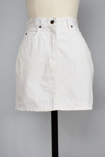 Lee White Denim Mini Skirt S – OMNIA