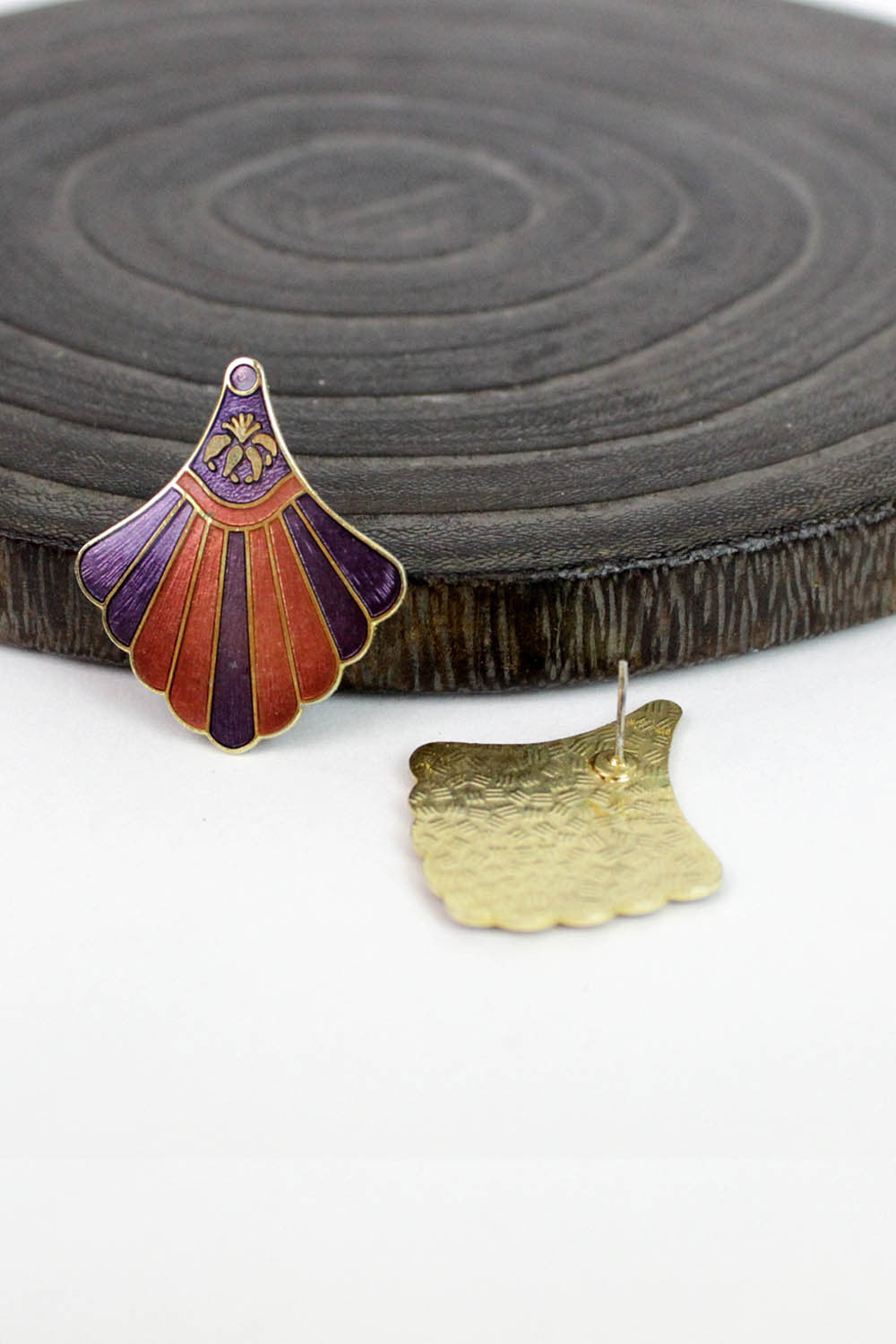 Fanned Enamel Earrings