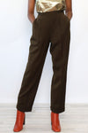 Olive Green Tapered Wool Slacks M